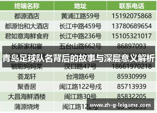 青岛足球队名背后的故事与深层意义解析 青岛足球队名背后的故事与深层意义解析